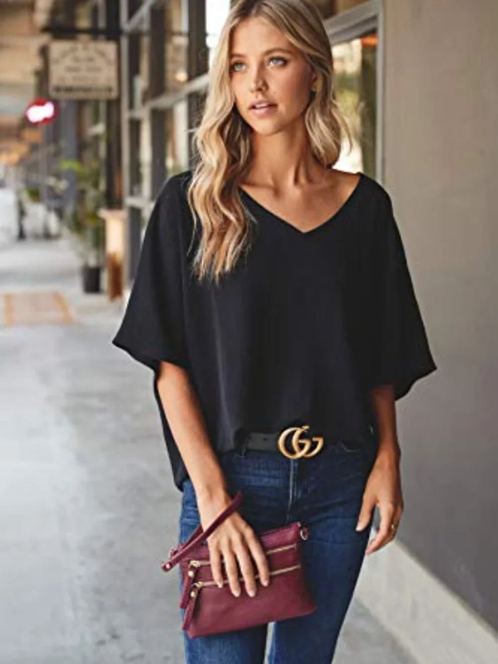 Faux Leather Multi Zipper Pocket Small Wristlet Crossbody Bag